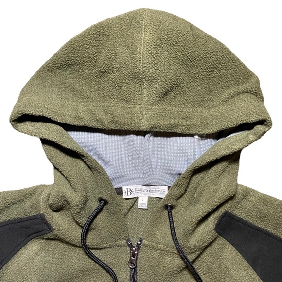 The Bradford Exchange‎ Army Green Black Color Block Hooded Fleece Jacket - Picture 3 of 6